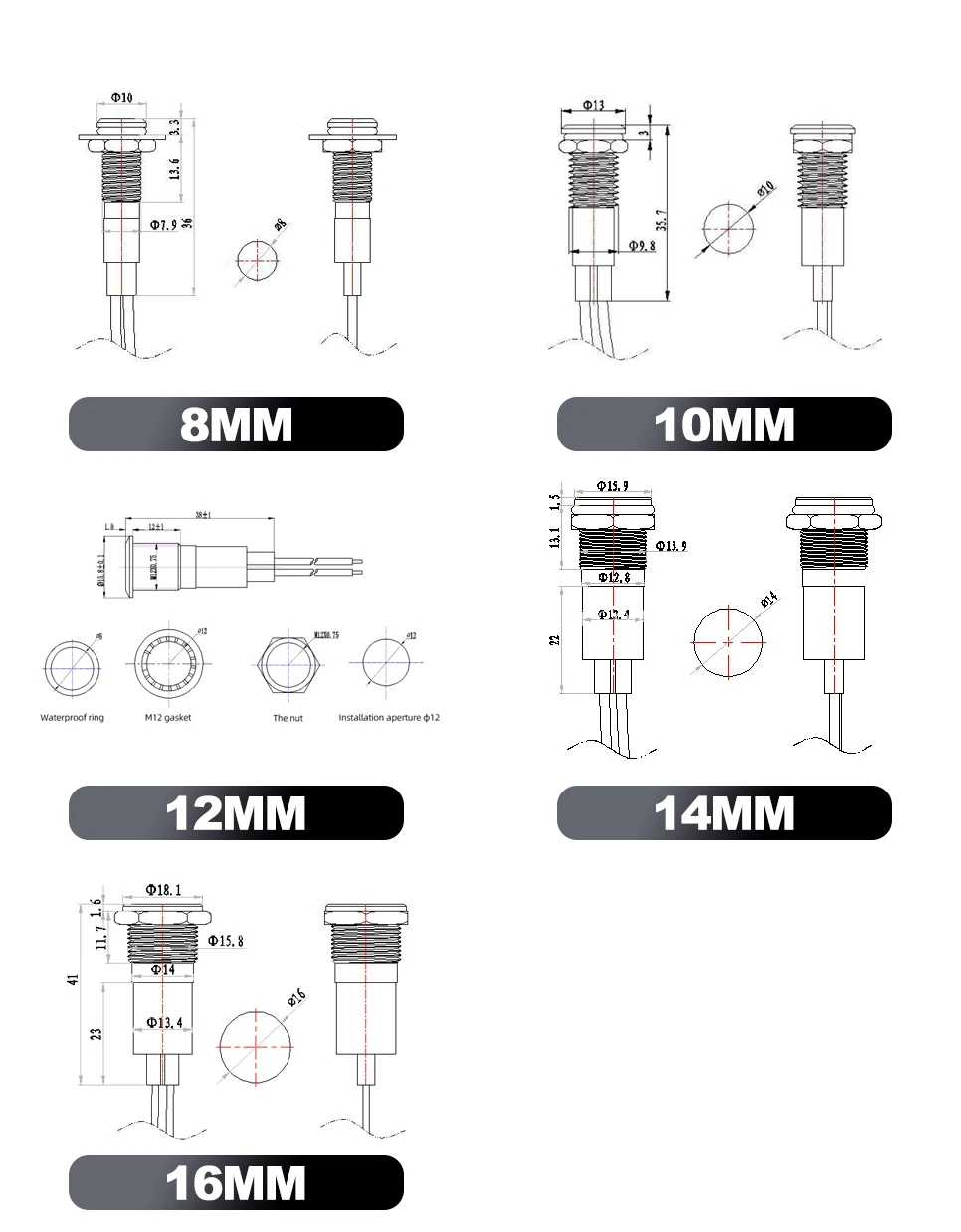 FILN LED 带线汽车指示灯