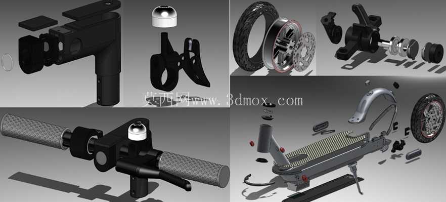 电动滑板车可持续设计 - SolidWorks LCA \u0026 69 零件装配(荣誉项目)
