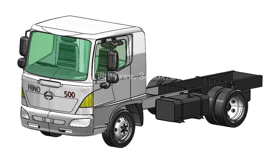 日野 500 系列卡车底盘 | 中型商用车3D CAD模型