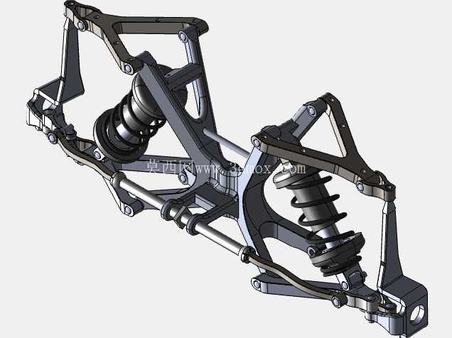 汽车悬架总成 – 独立车轮悬架 CAD 模型 | 车辆行驶控制系统设计