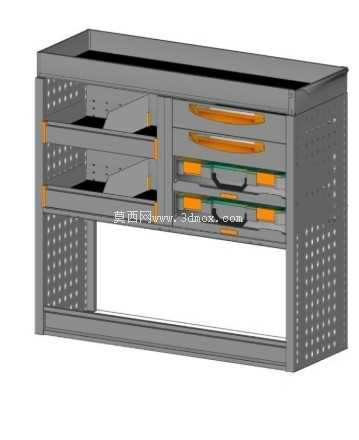 舱壁区工作站柜| 工业存储\u0026工具整理器3D CAD模型
