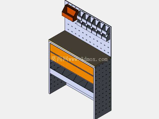 舱壁区工作站柜| 工业存储\u0026工具整理器3D CAD模型