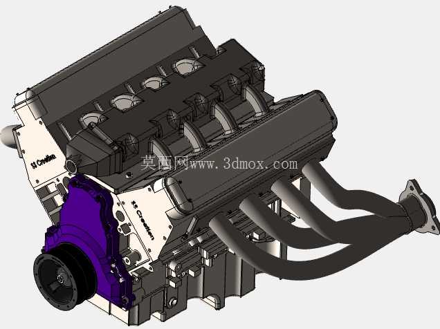 LS3 V8 引擎 - 详细 CAD 模型 (SolidWorks)
