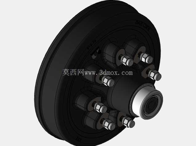 带车轮和轮胎的拖车车轴组件 | 3D CAD 模型