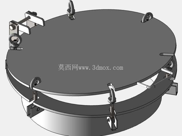 储罐人孔组件| 铰链式检修盖 | SolidWorks 3D CAD 模型