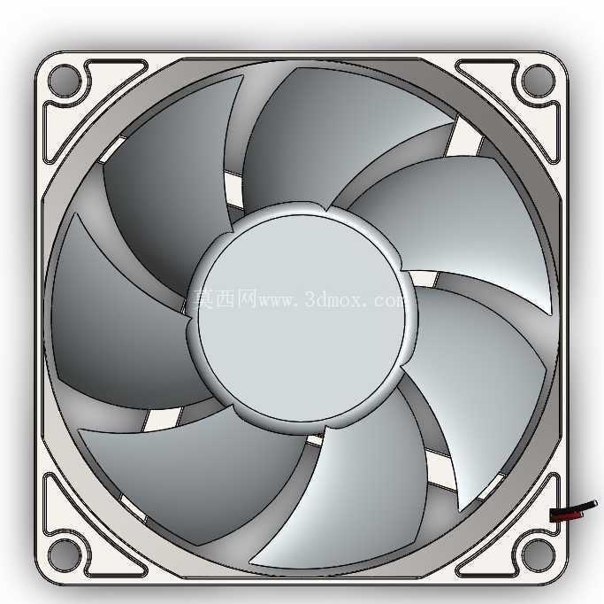 (Solid Works) 中的 CPU 冷却风扇或计算机机箱风扇流动仿真