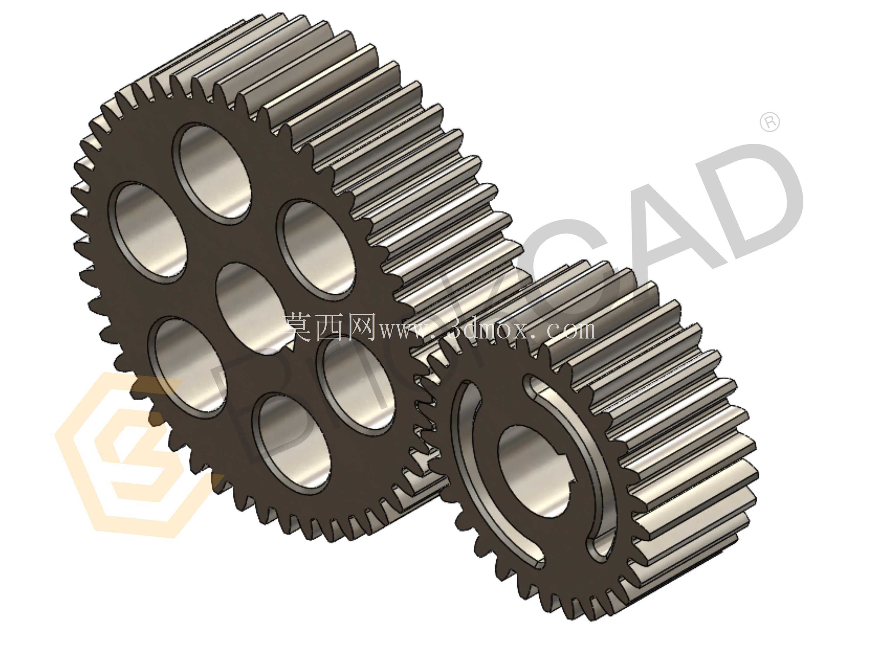 正齿轮组 – 精密动力传动 CAD 模型 | 机械齿轮总成设计