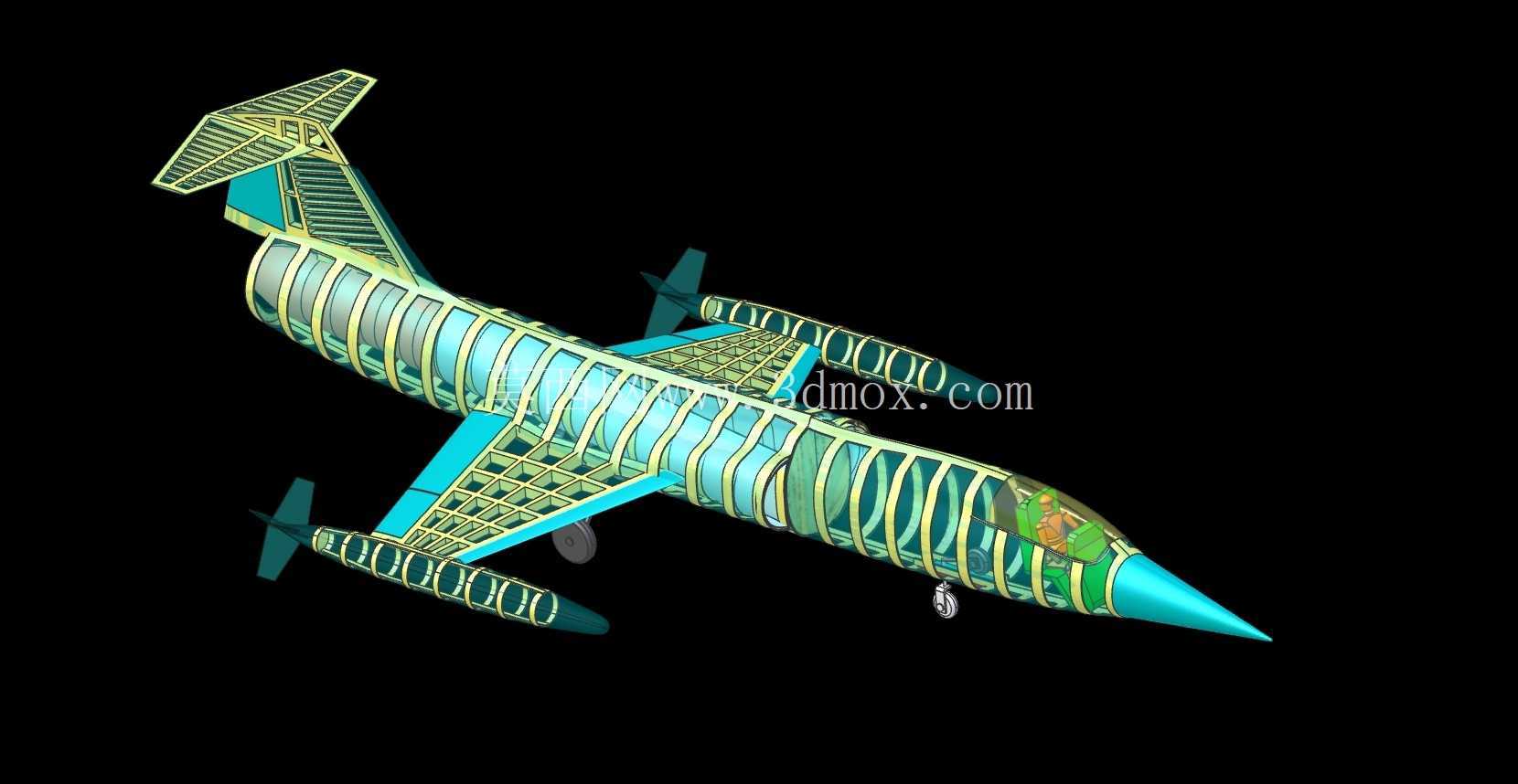 美国空军 F-104 飞机实体装配模型