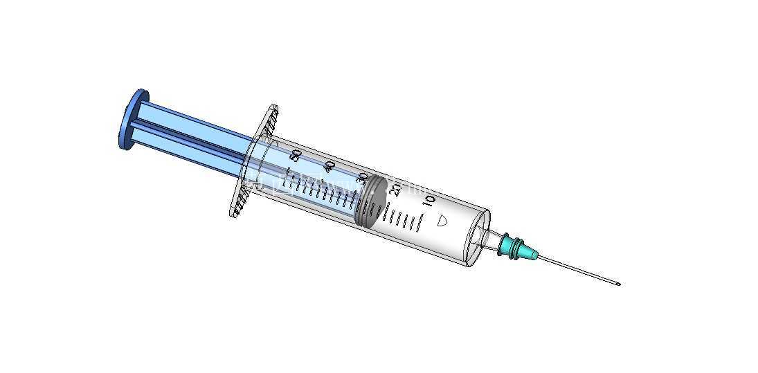 注射器设计 - SolidWorks 3D 模型