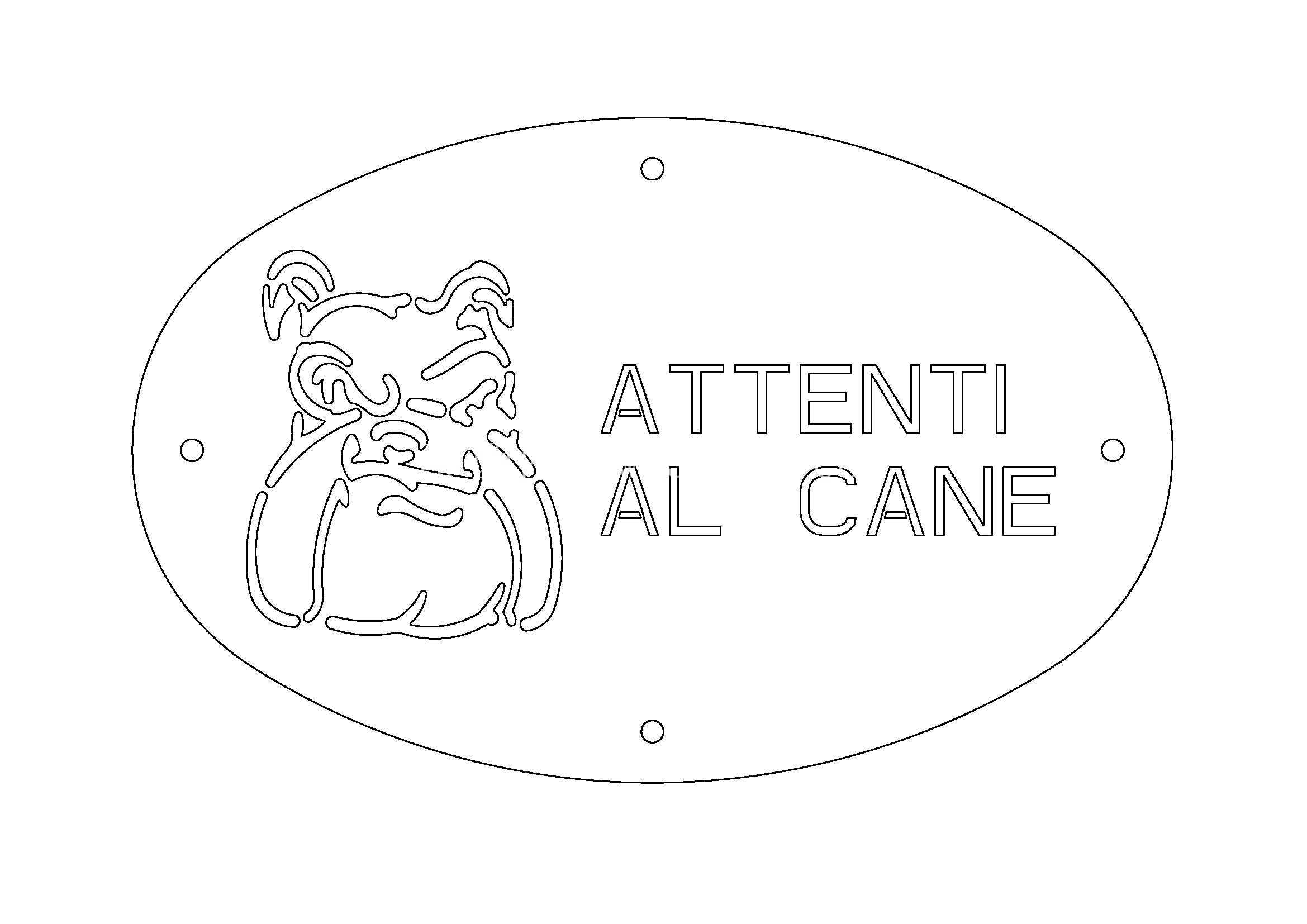 TARGHETTA ATTENTI AL CANE