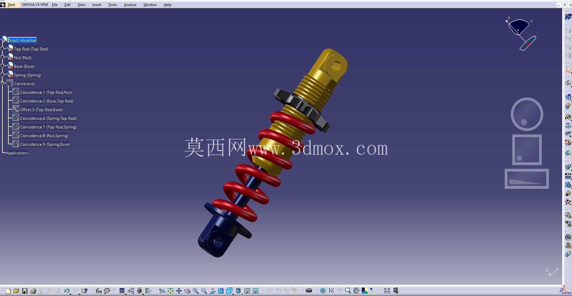减震器总成| 3D CAD 模型