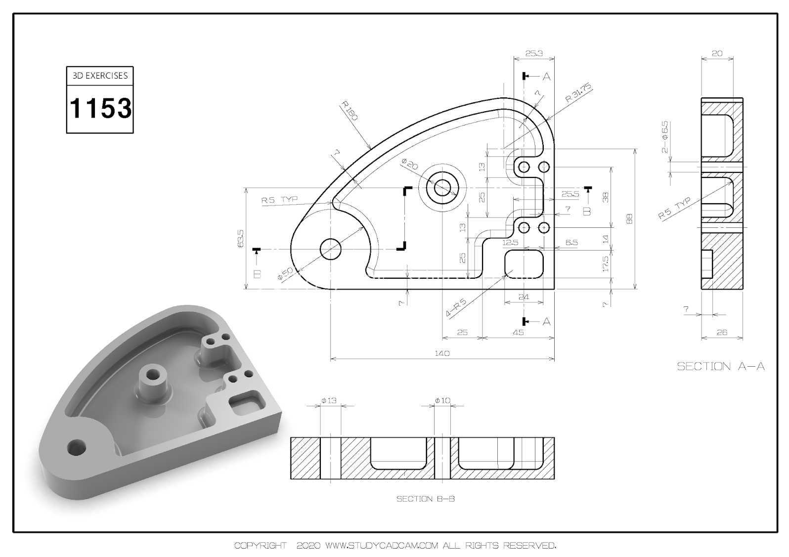 Studycadcam 3D 1153/FreeCAD