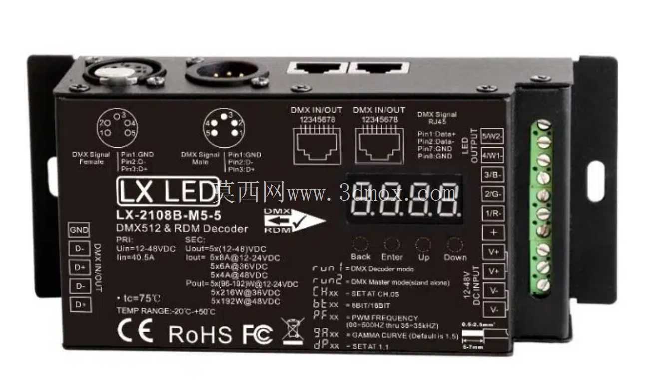 Led DMX 驱动器 – PWM 5x8A