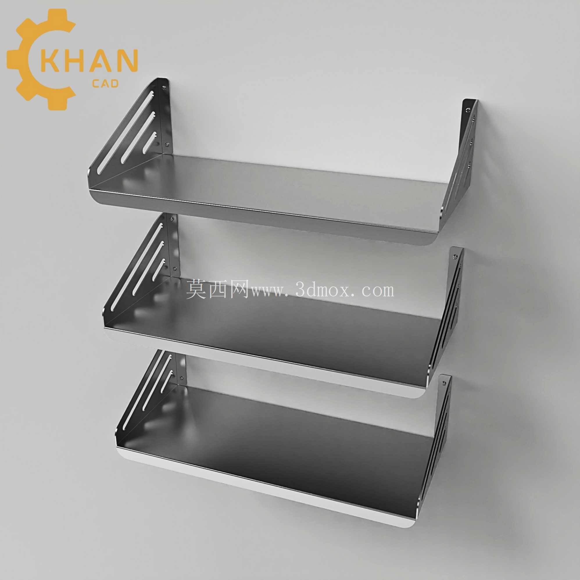 KhanCAD 现代金属架子支架 | 用于 CNC 切割和制造的 DXF、SVG、STEP、PDF 文件