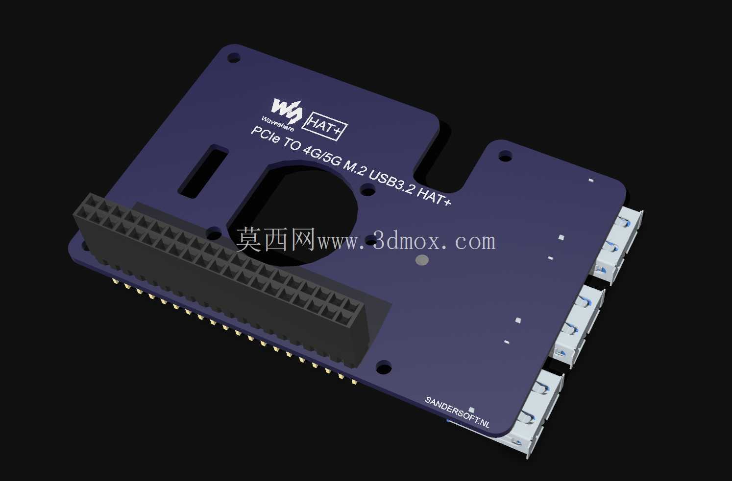 Waveshare 27698 PCIe 转 4G/5G M.2 USB3.2 HAT+