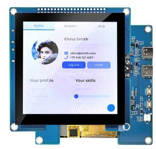 4寸方形显示屏esp32