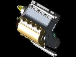 V6涡轮发动机-完整的CAD构建PTC CREO参数prt\u0026 asm