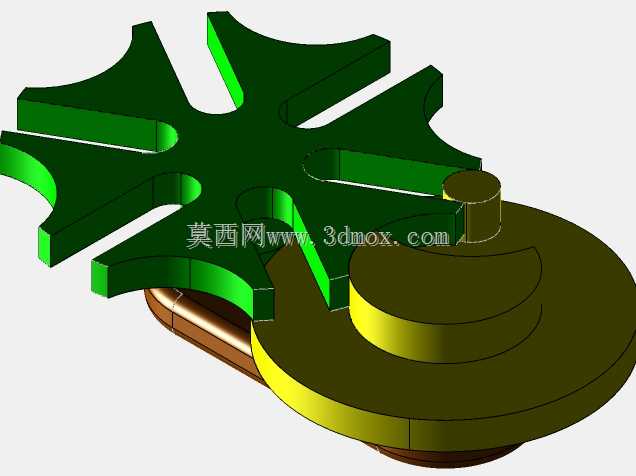 \“在SolidWorks中进行动画和运动研究的六销日内瓦凸轮机构”