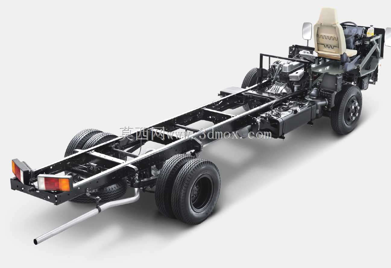 \“三菱Fuso FE 84G BC Canter客车底盘3D模型:为可靠舒适的客车进行精确设计”