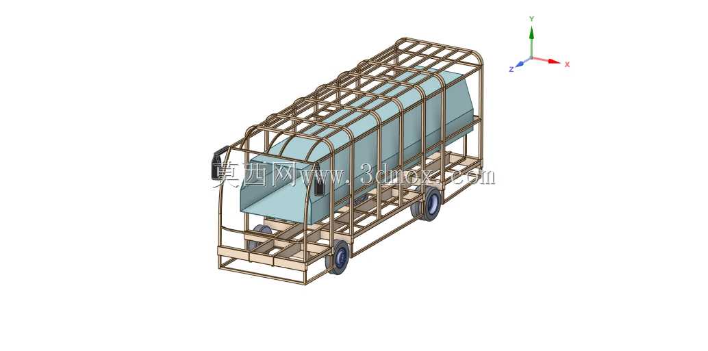 \“客车底盘的详细3D模型:客车制造商和设计师的终极工具”
