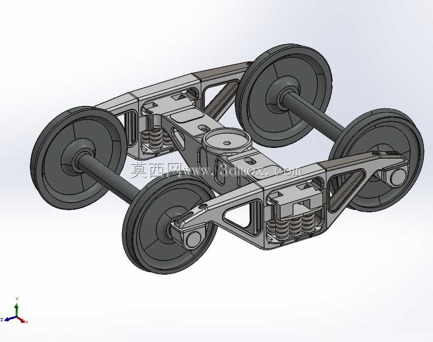 \“SolidWorks制造的列车转向架详细三维模型:列车制造商和工程师必备工具”