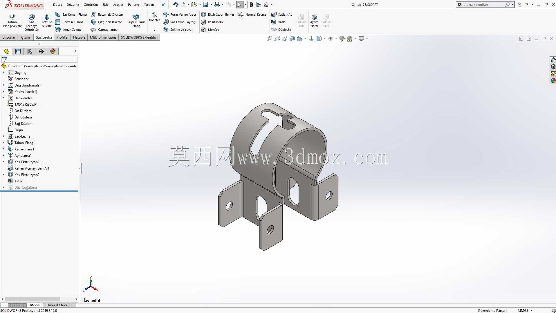 Solidworks?rnek?izim 175 sac levha