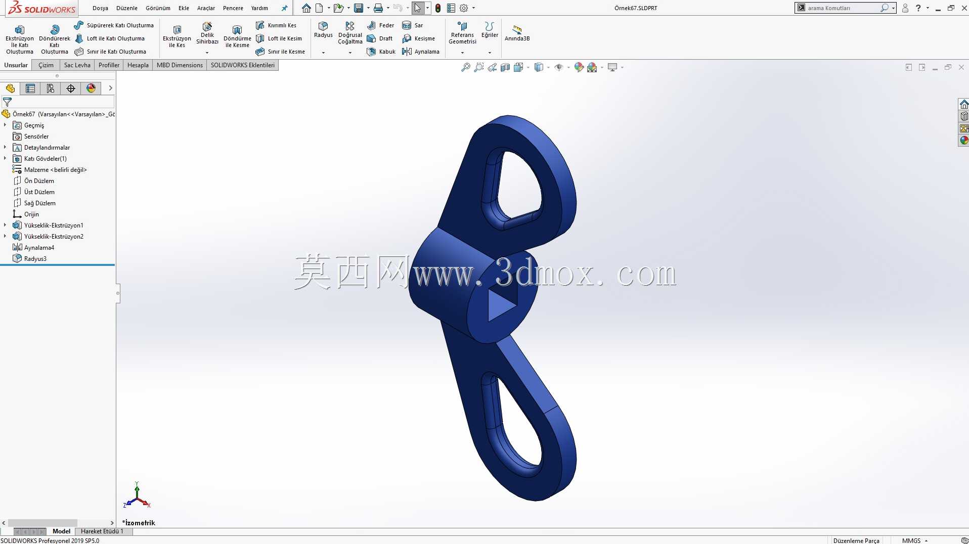 Solidworks?rnek?izim 67(Kelebek Somun)