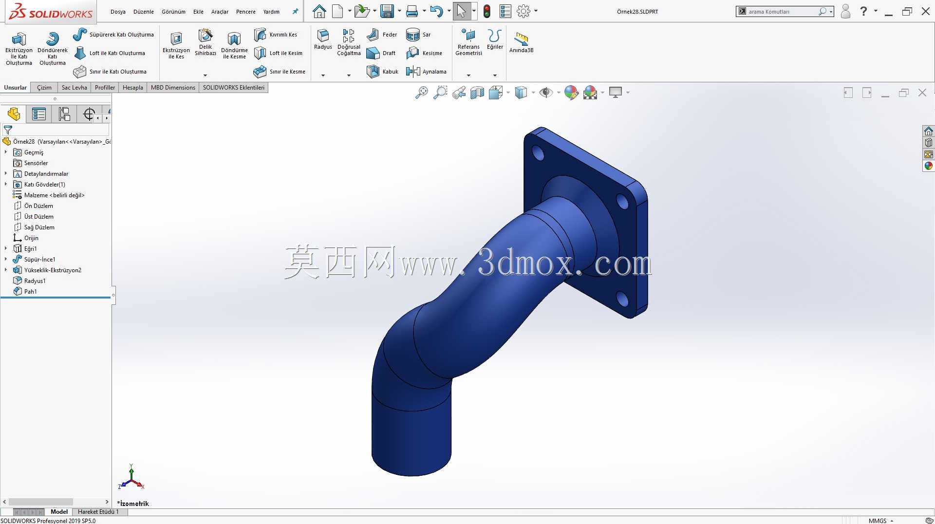 Solidworks?rnek?izim 28(K?vr?ml?Boru)
