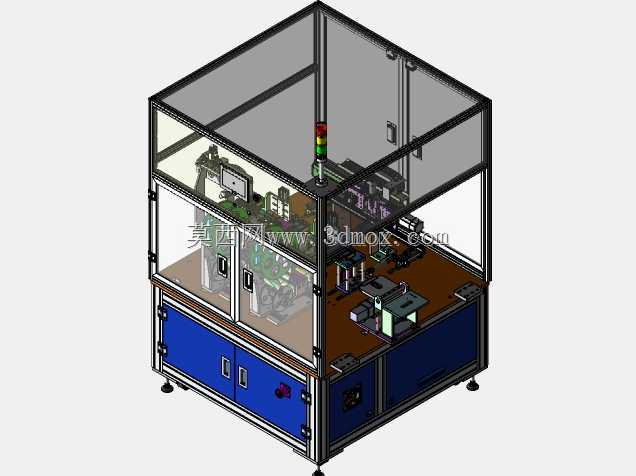 工业3D模型自动电池双面贴标机