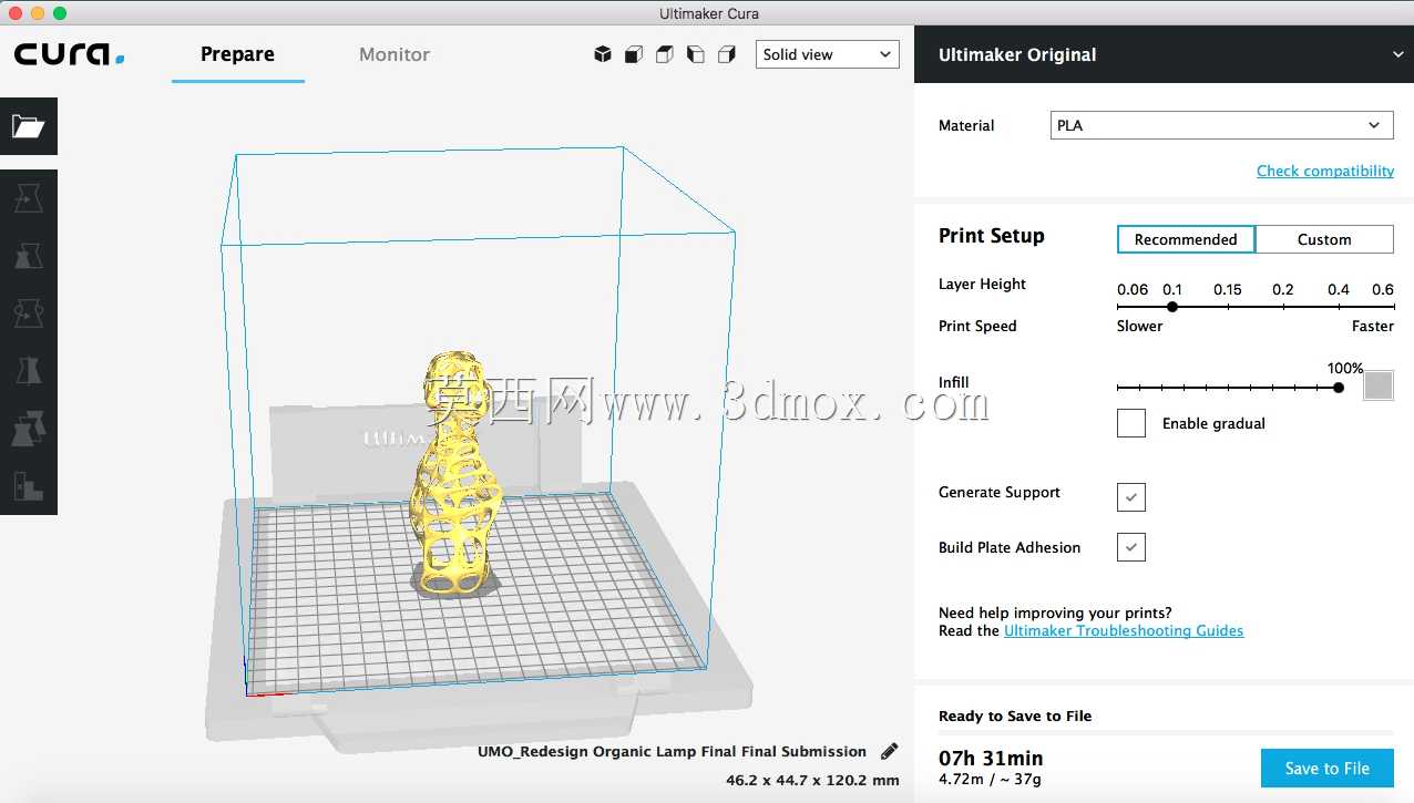 3D打印有机灯