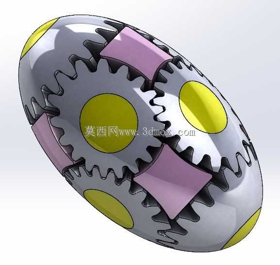 3d打印玩具用蛋锥齿轮组