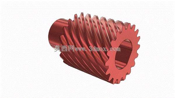 有生气的。3D斜齿轮样品_R2