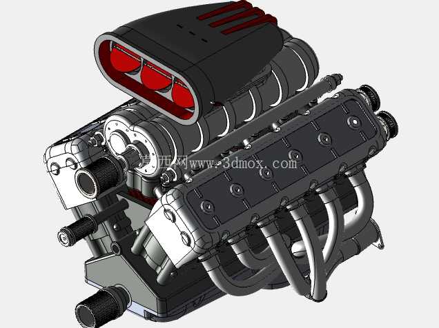 V12 内燃机:高级 3D CAD 建模