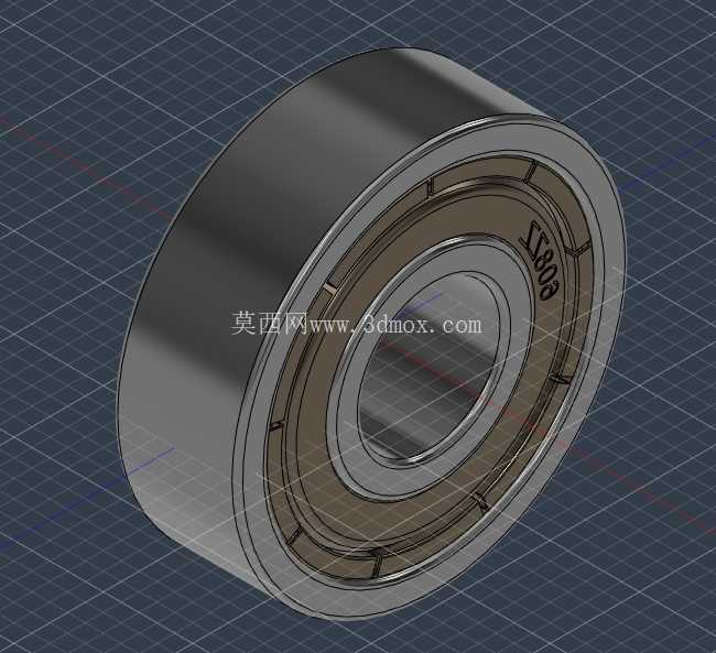 608ZZ 轴承 CAD 模型,带有爆炸装配和技术绘图