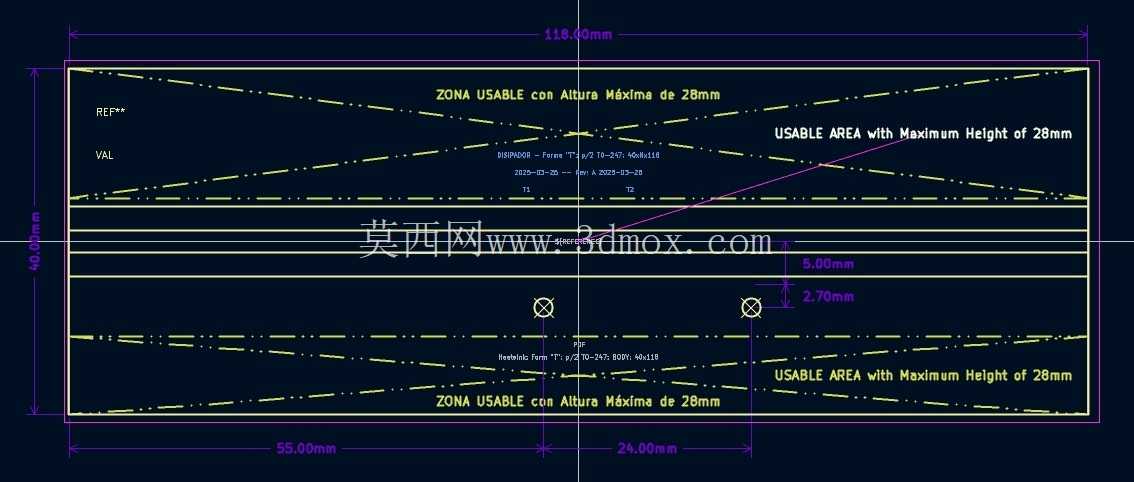 散热器 2 x TO-247 40x75.5x118mm