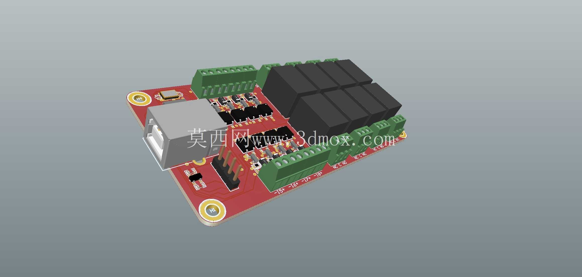 OptiRelay USB-8I8O PCB