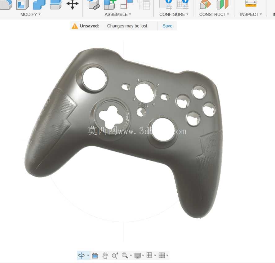 视频游戏控制器上半身扫描至 CAD
