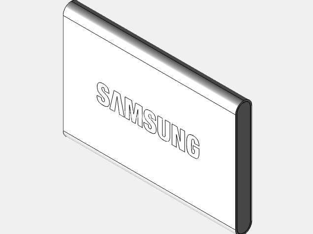 三星 T7 便携式 SSD - CAD 模型