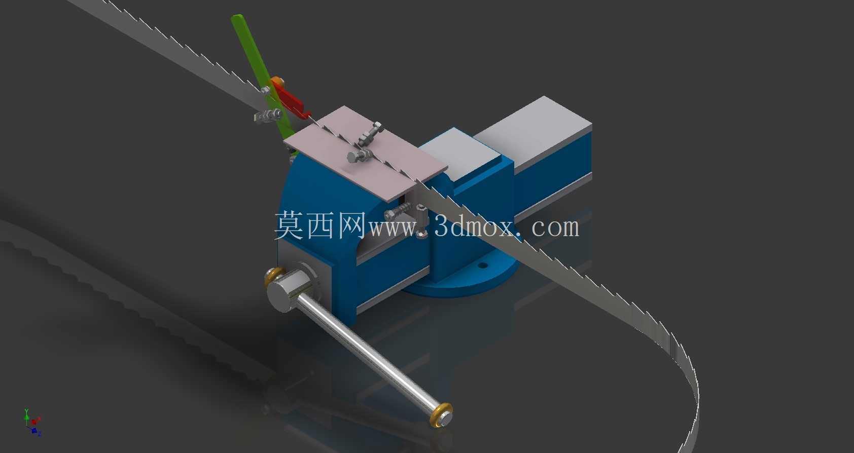 虎钳中的带锯片安装器