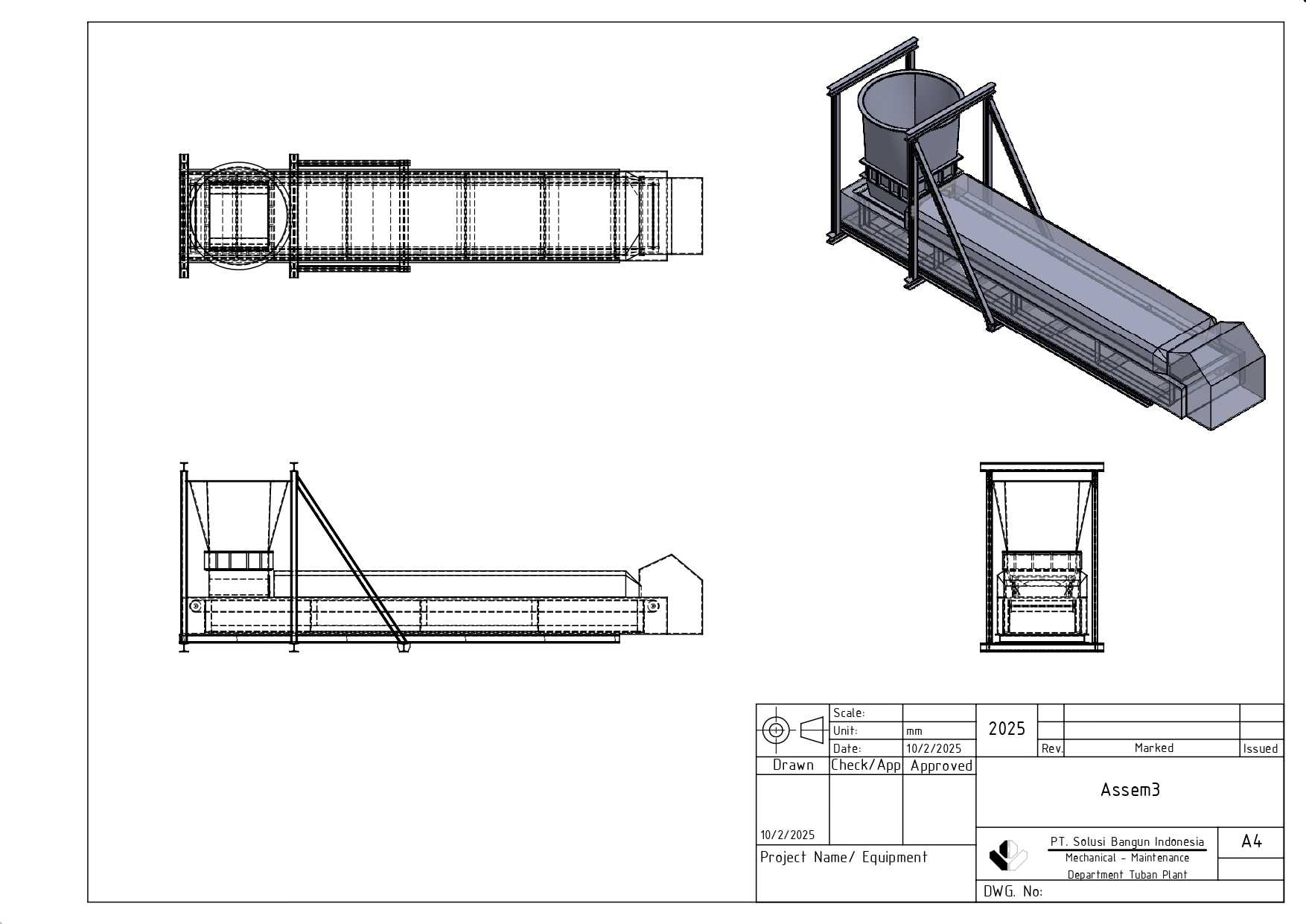 SolidWorks 中从溜槽到带式输送机的水泥排放