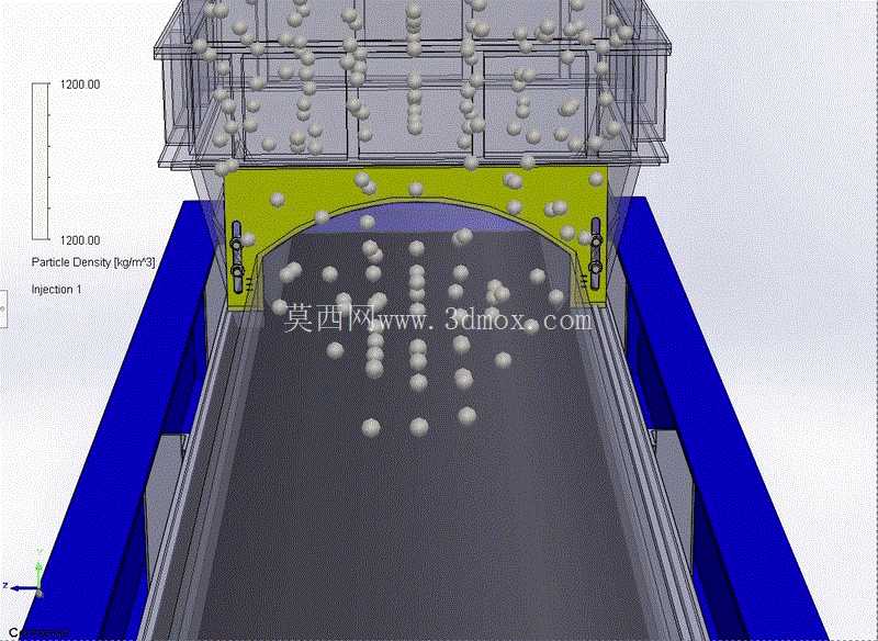 SolidWorks 中从溜槽到带式输送机的水泥排放