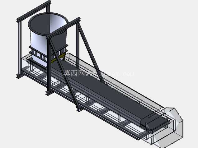 SolidWorks 中从溜槽到带式输送机的水泥排放