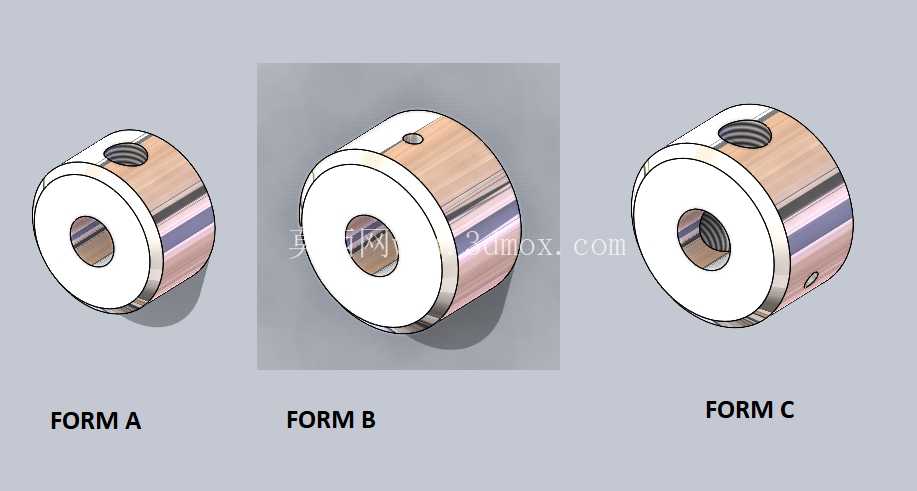 DIN 705 轴环 FORM A \u0026 B \u0026 C - 完整