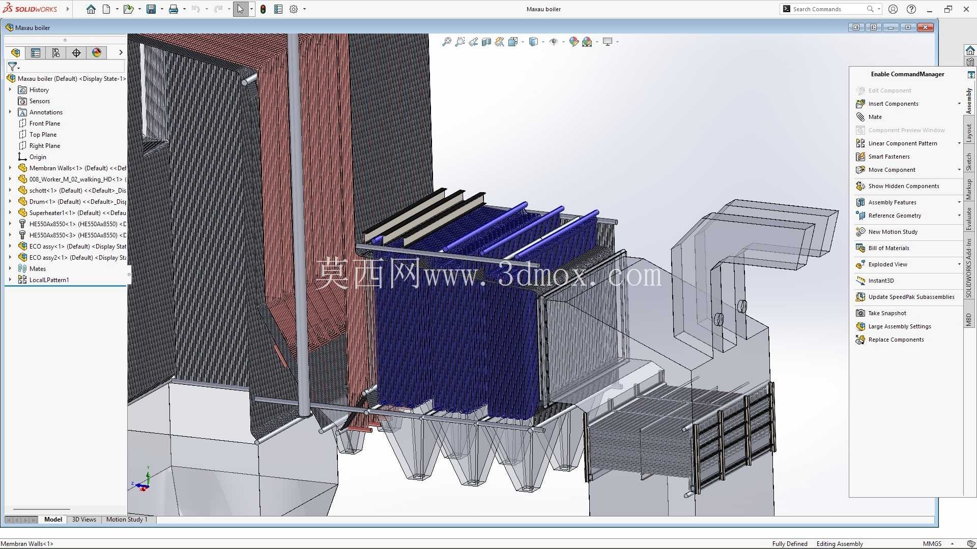 Maxau CFB(循环流化床)锅炉模型 3D