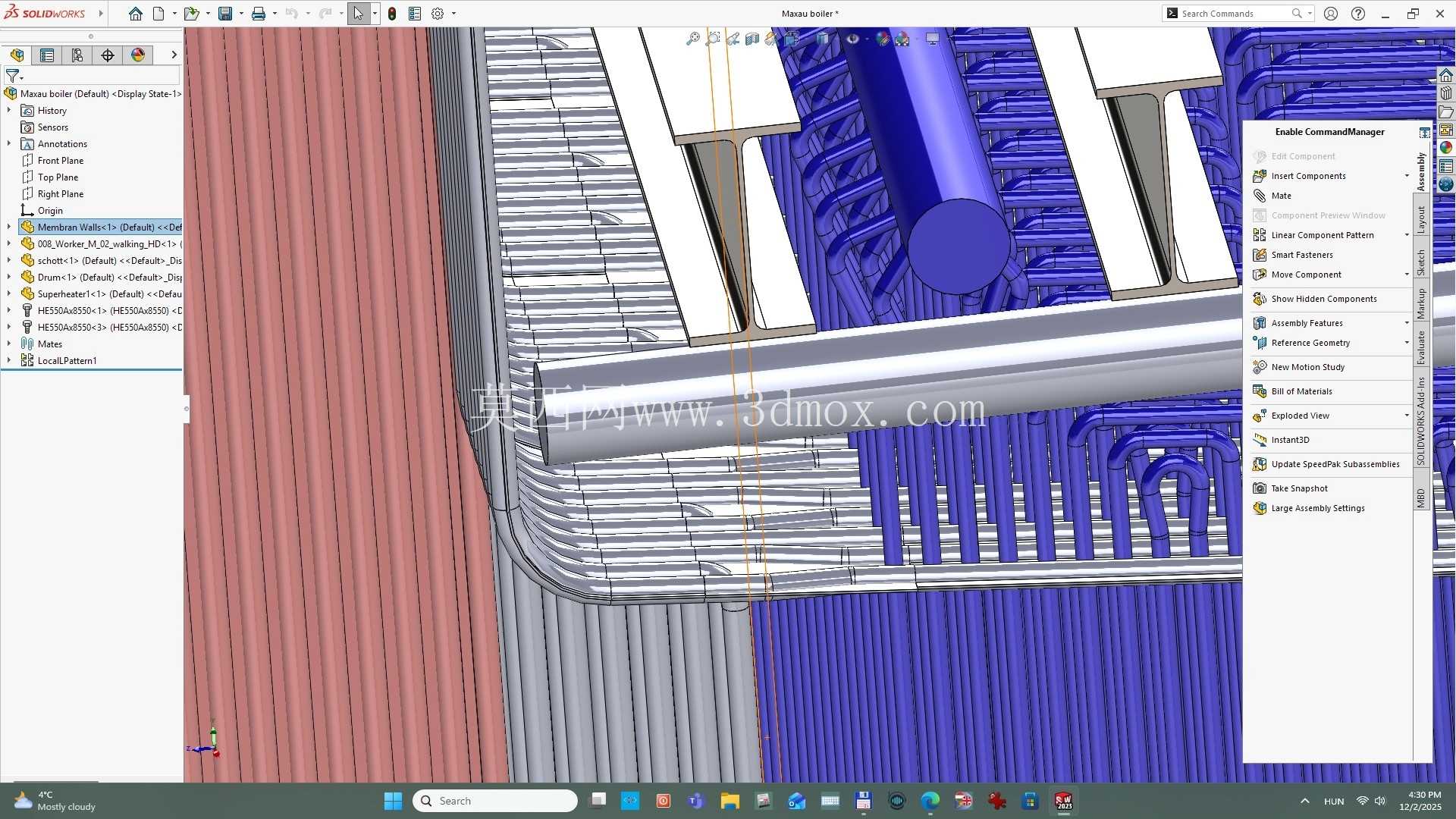 Maxau CFB(循环流化床)锅炉模型 3D