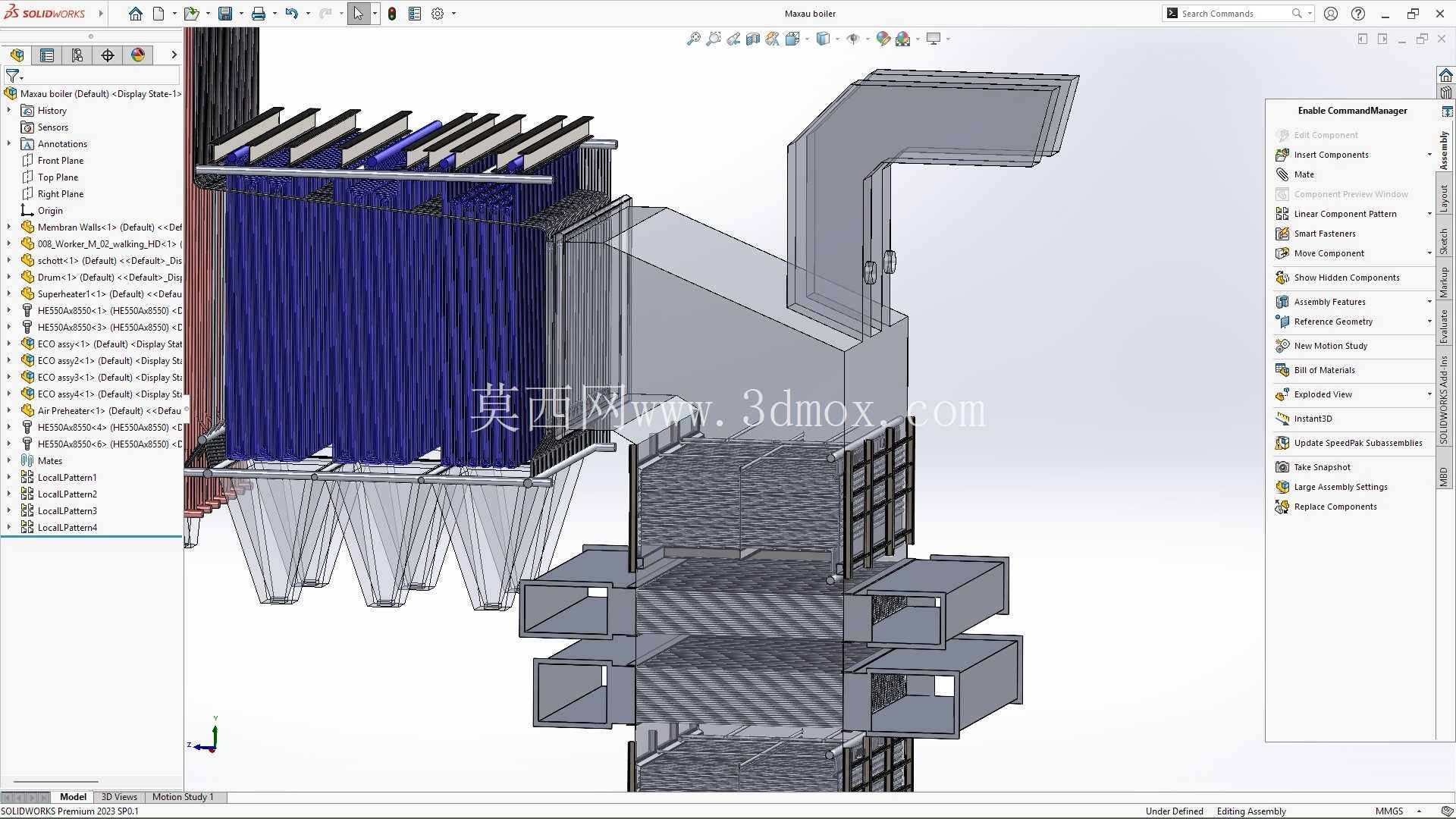 Maxau CFB(循环流化床)锅炉模型 3D