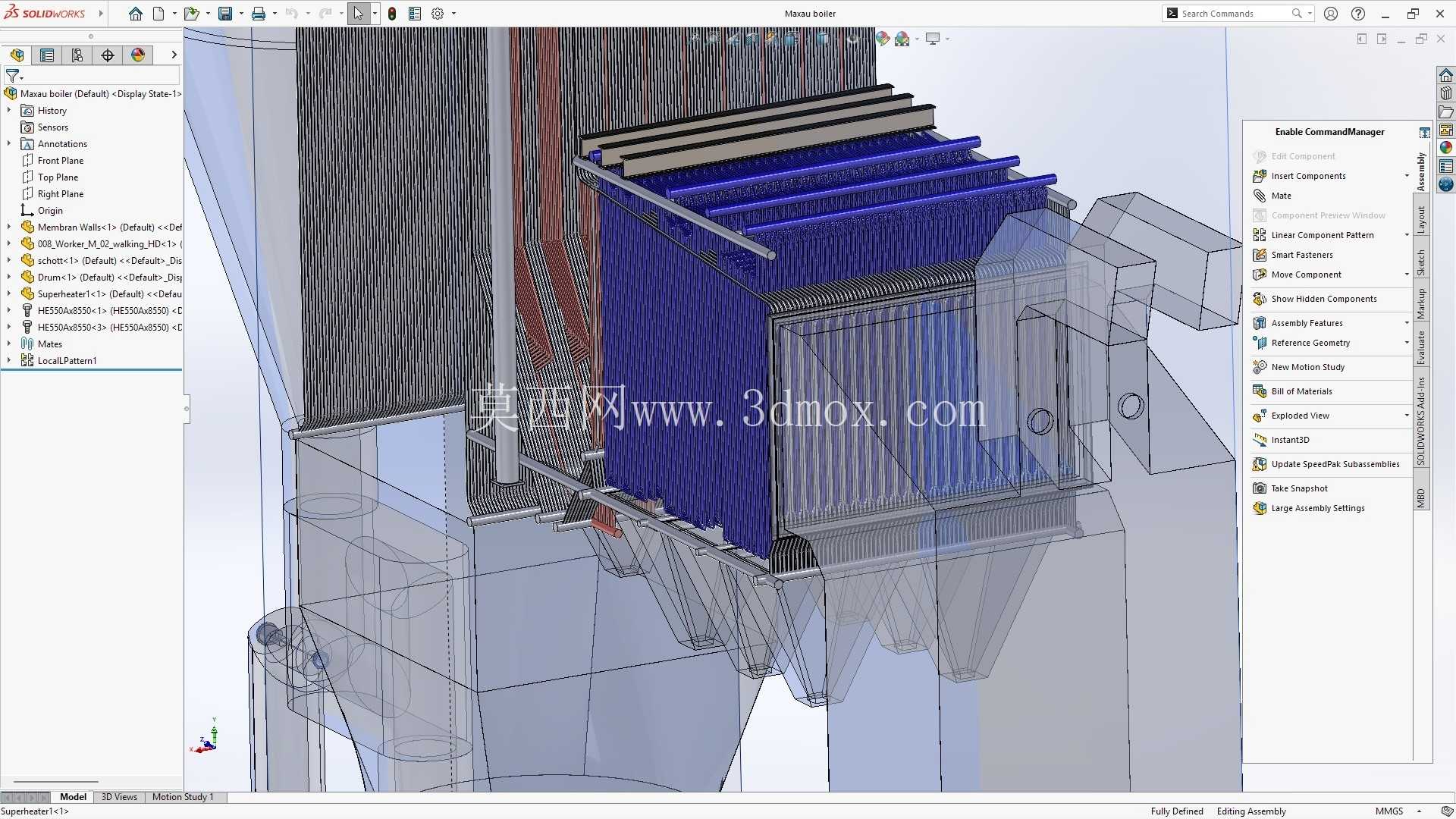 Maxau CFB(循环流化床)锅炉模型 3D