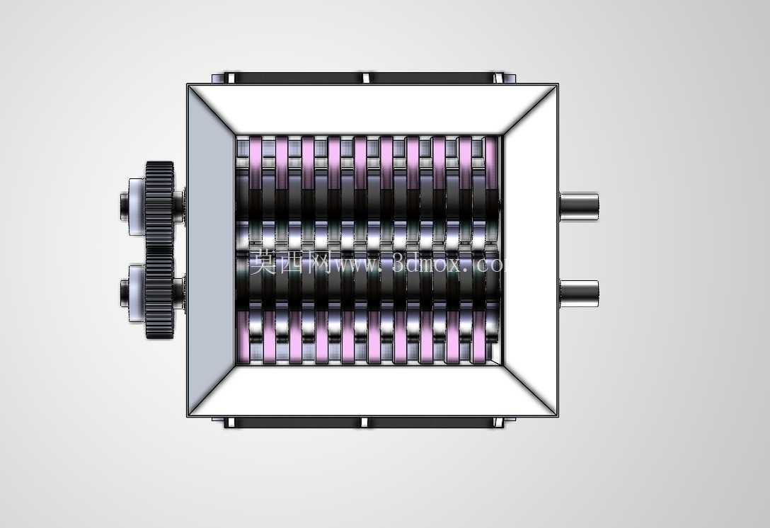 工业塑料撕碎机装配 - SolidWorks 模型