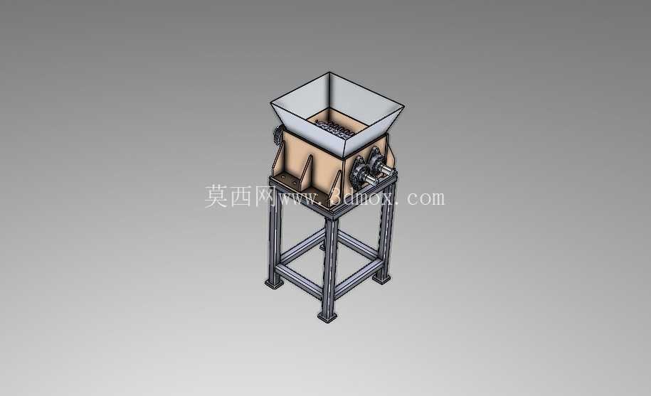 工业塑料撕碎机装配 - SolidWorks 模型