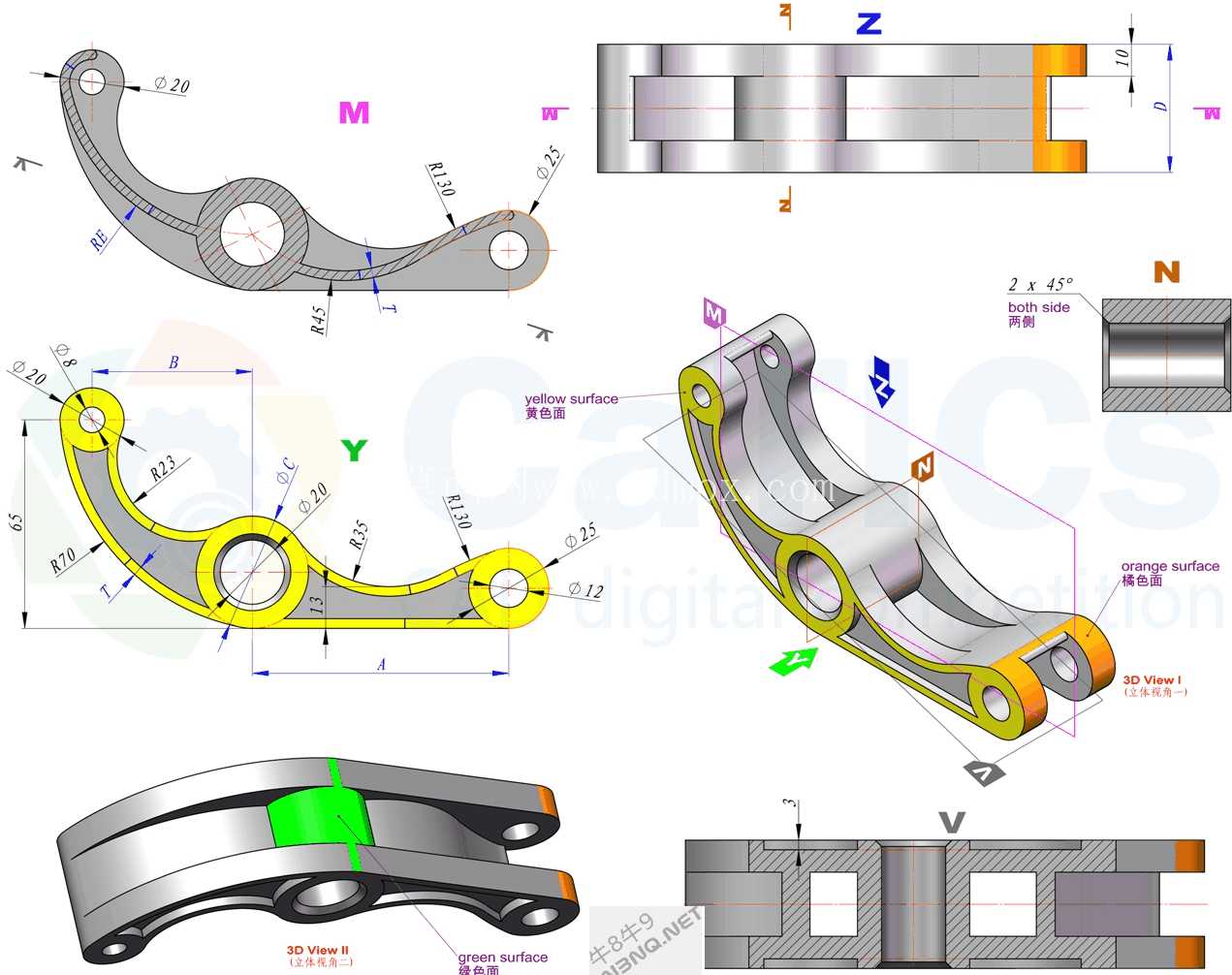 3D CAD 基础练习 / CATICS 3D13-H03/ Autodesk Inventor Pro